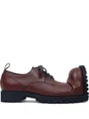 Comme Des Garçons Homme Deux Leather Derby Shoes In Burgundy
