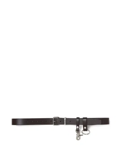 Comme Des Garçons Homme Deux Leather Key-ring Belt In Black