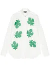 Comme Des Garçons Homme Deux Leaves-appliqué Button-up Shirt In White