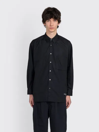 Comme Des Garçons Homme Deux Logo Button Shirt In Black
