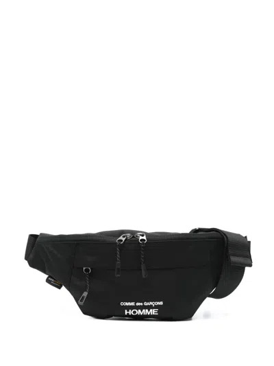 Comme Des Garçons Homme Deux Logo-embroidered Belt Bag In Black