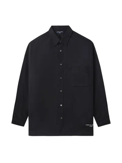 Comme Des Garçons Homme Deux Logo-embroidered Shirt In Black