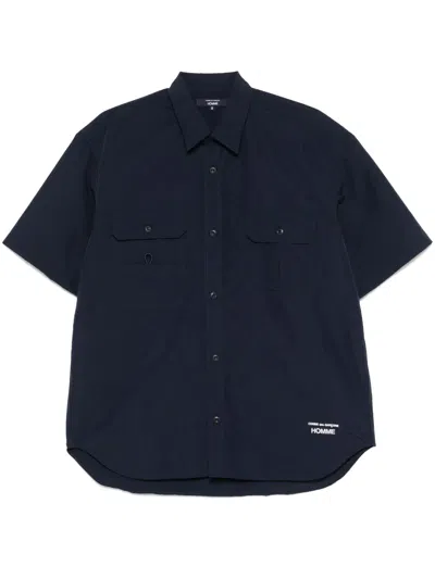 Comme Des Garçons Homme Deux Hemd Mit Logo-stickerei In Blau