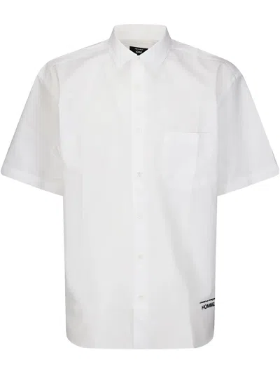Comme Des Garçons Homme Deux Logo-embroidered Shirt In White