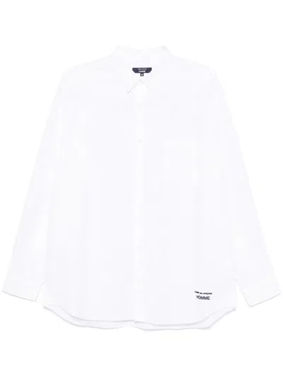 Comme Des Garçons Homme Deux Logo-embroidered Shirt In White