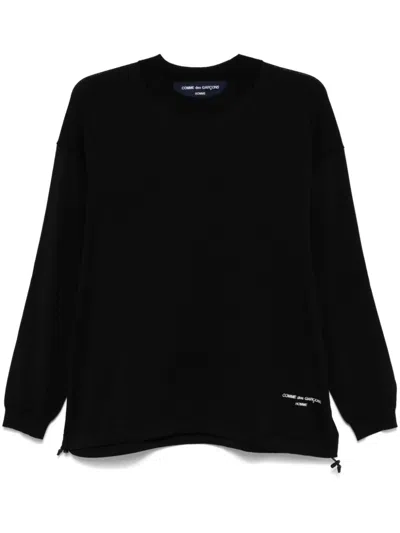 Comme Des Garçons Homme Deux Logo-embroidered Sweater In Black