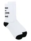Comme Des Garçons Homme Deux Intarsia-logo Knitted Socks In White
