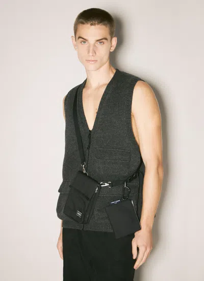 Comme Des Garçons Homme Deux Logo Patch Crossbody Bag In Black