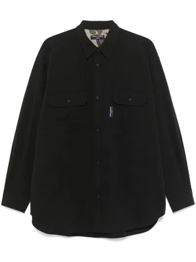 Comme Des Garçons Homme Deux Logo-patch Shirt In Black