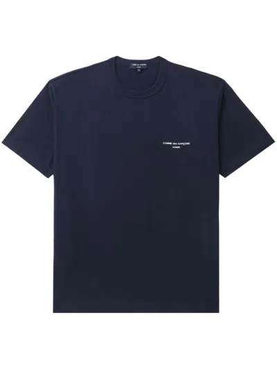 Comme Des Garçons Homme Deux Logo-print Cotton T-shirt In Blue