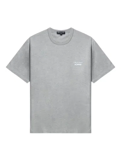Comme Des Garçons Homme Deux Logo-print Cotton T-shirt In Gray
