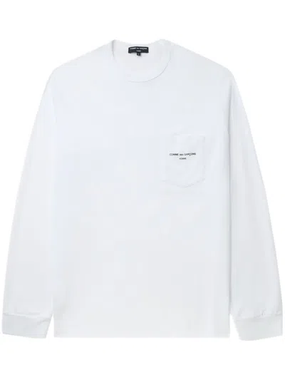 Comme Des Garçons Homme Deux Logo-print Cotton-jersey T-shirt In White