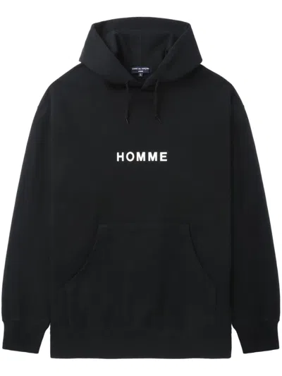 Comme Des Garçons Homme Deux Homme-print Cotton Hoodie In Black