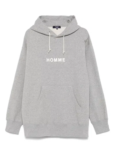 Comme Des Garçons Homme Deux Hoodie Mit Logo-print In Grau