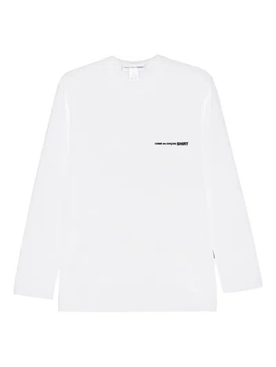 Comme Des Garçons Homme Deux Logo-print Long-sleeve T-shirt In White