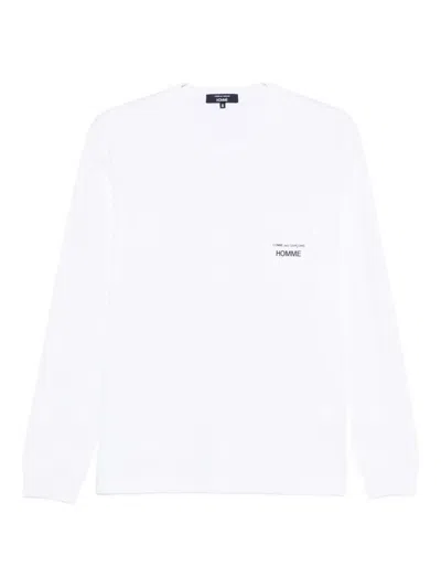 Comme Des Garçons Homme Deux Logo-print Long-sleeve T-shirt In White