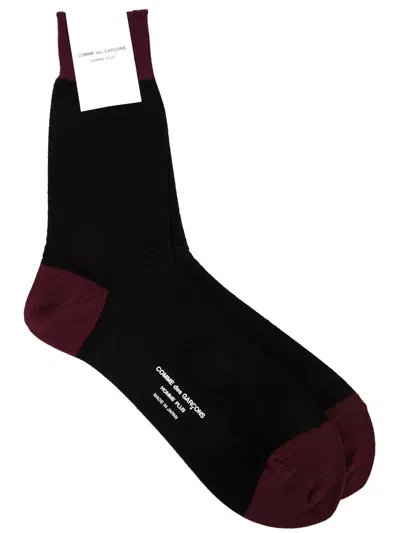 Comme Des Garçons Homme Deux Logo Print Socks In Brown