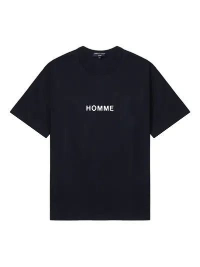 Comme Des Garçons Homme Deux Logo-print T-shirt In Black