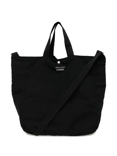 Comme Des Garçons Homme Deux Logo-print Tote Bag In Black