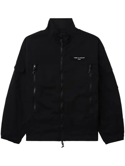 Comme Des Garçons Homme Deux Logo-print Zip-detail Jacket In Black