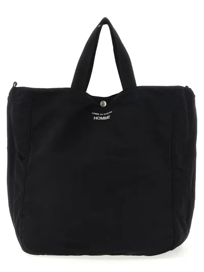 Comme Des Garçons Homme Deux Logo Shopping Bag In Black