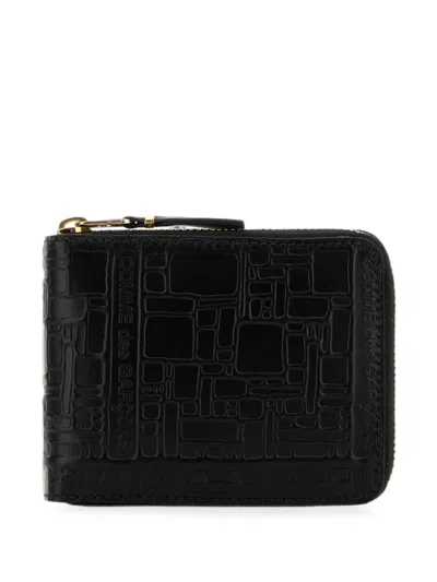 Comme Des Garçons Homme Deux Logo-embossed Leather Wallet In Black