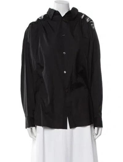 Pre-owned Comme Des Garçons Homme Deux Long Sleeve Button-up Top In Black