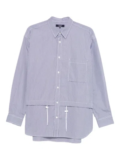 Comme Des Garçons Homme Deux Long-sleeve Cotton Shirt In Blue