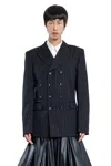 Comme Des Garçons Homme Deux Pinstripe Asymmetric Wool Blazer In Black