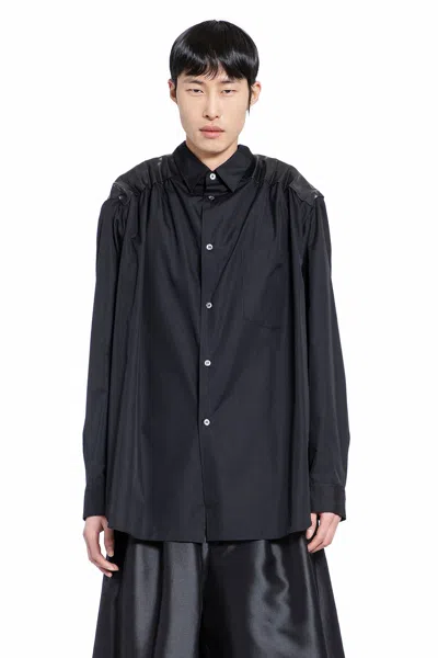 Comme Des Garçons Homme Deux Spread-collar Crease-effect Shirt In Black