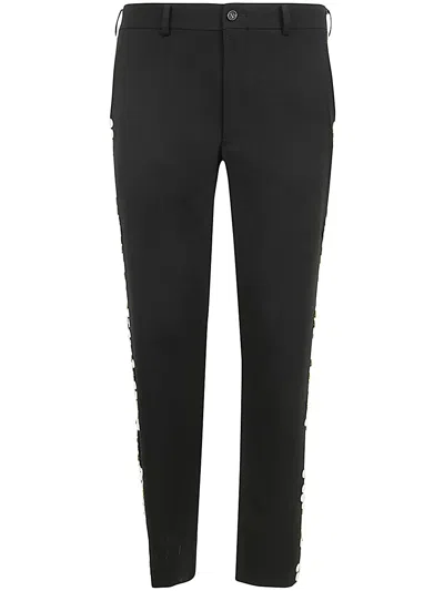 Comme Des Garçons Homme Deux Comme Des Garçons Homme Plus Button Detailed Twill Trousers In Black