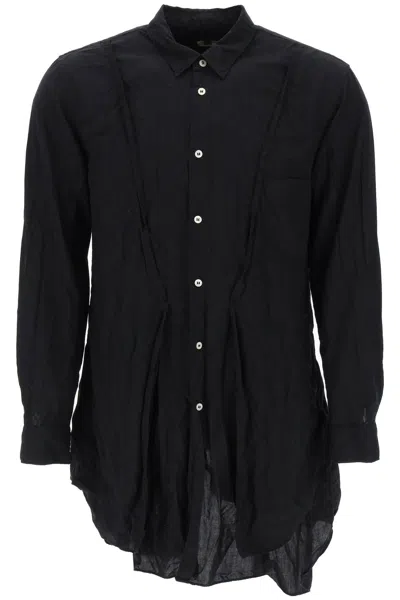 Comme Des Garçons Homme Deux Maxi Shirt With Asymmetrical Hem In Black