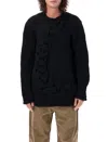 COMME DES GARÇONS HOMME DEUX MEN'S BLACK KNIT BRAID SWEATER