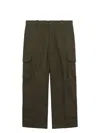 Comme Des Garçons Homme Deux Cotton Cargo Trousers Adjustable Cuffs In Green