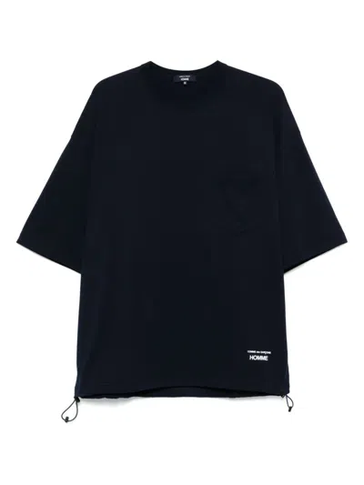 Comme Des Garçons Homme Deux Knit Beanie Hat In Blue
