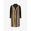 Comme Des Garçons Homme Deux Mens Striped Longline Woven Jacket Black X Multi In Black X Multi