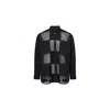 Comme Des Garçons Homme Deux Black Cotton And Mesh Shirt In Black X Black