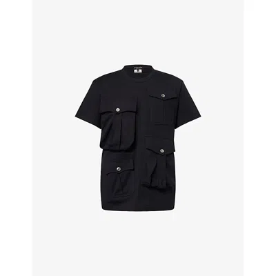 Comme Des Garçons Homme Deux Mens Black Flap-pocket Short-sleeve Cotton T-shirt
