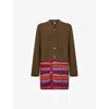 Comme Des Garçons Homme Deux Mens Khaki X Multi Contrast V-neck Wool-blend Cardigan In Green