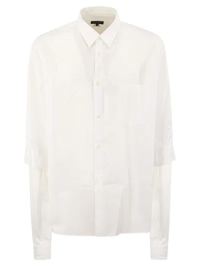 Comme Des Garçons Homme Deux Asymmetric Fluid Shirt In White