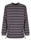 Comme Des Garçons Homme Deux Striped Long-sleeve T-shirt In Gray