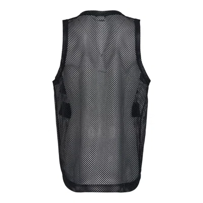 Comme Des Garçons Homme Deux Mesh Garment Washed Tank Top In Black