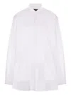 Comme Des Garçons Homme Deux Cotton Paneled Button Up Shirt In White