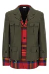 Comme Des Garçons Homme Deux Layered Wool Military Jacket In Brown