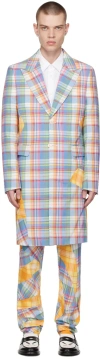 Comme Des Garçons Homme Deux Comme Des Garçons Homme Plus Patchwork Coat In 1 Blue X Yellow