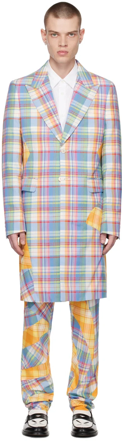 Comme Des Garçons Homme Deux Comme Des Garçons Homme Plus Patchwork Coat In Blue