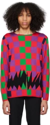 Comme Des Garçons Homme Deux Multicolor Check Sweater In 1 Pink/multi