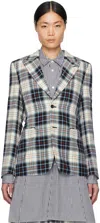Comme Des Garçons Homme Deux Padded-panel Wool Blazer In C Pattern