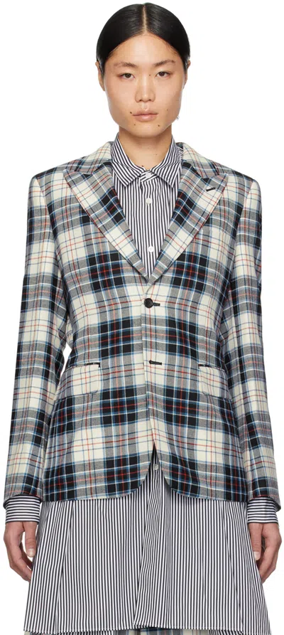 Comme Des Garçons Homme Deux Padded-panel Wool Blazer In C Pattern