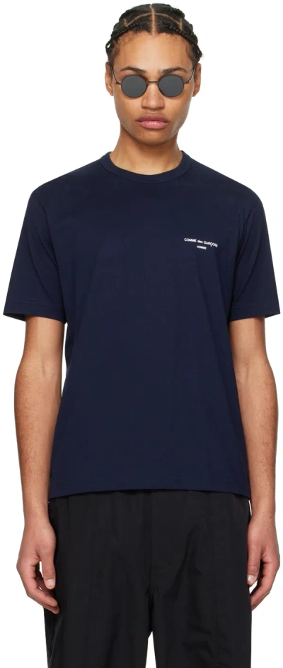Comme Des Garçons Homme Deux Navy Printed T-shirt In Blue